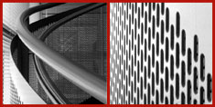 perforated metal stairway railing
